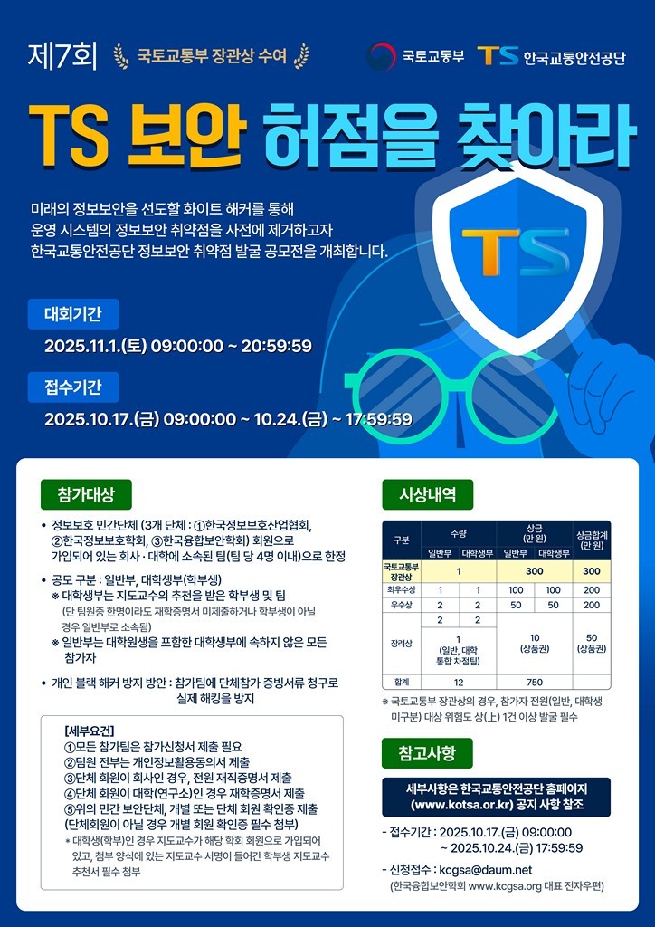 제7회 TS 보안 허점을 찾아라! 원본 포스터